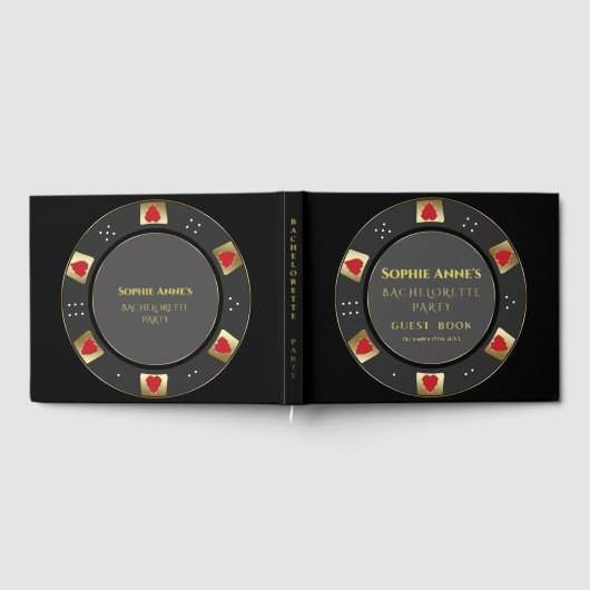 ホイル実在ラスベガストランプのポーカーチップバチェロレッテ ゲストブック (全面)