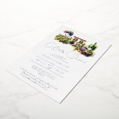 ホイル実在ラスワイナリー景観ブライダルシャワー 箔招待状 (回転した状態)