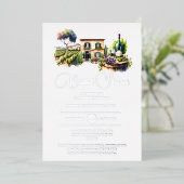 ホイル実在ラスワイナリー景観ブライダルシャワー 箔招待状 (立ち正面)