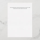 ホイル実在ラスワイナリー景観ブライダルシャワー 箔招待状 (裏面)