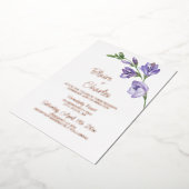 ホイル実在ラベンダー及びグリーン結婚式招待状 箔招待状 (回転した状態)