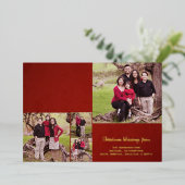 ホイル実在レッドクリスチャンのクリスマスフォトコラージュ 箔シーズンカード (立ち正面)