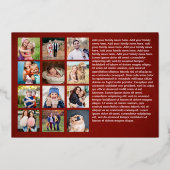 ホイル実在レッドクリスチャンのクリスマスフォトコラージュ 箔シーズンカード (裏面)