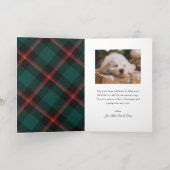 ホイル実在レッドグリーンプレイドクリスマス 箔シーズンカード (内側レイダウン)