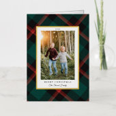 ホイル実在レッドグリーンプレイドクリスマス 箔シーズンカード (正面)
