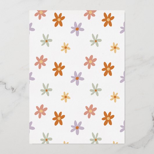 ホイル実在レトロサングルーヴィーガールバースデーパーティー 箔招待状 (裏面)