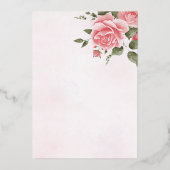 ホイル実在ロゼフローラワインブライダルシャワー 箔招待状 (裏面)