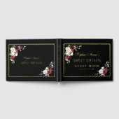 ホイル実在金ゴールドフレームブラックSweet sixteenパーティー ゲストブック (全面)