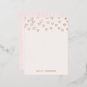 ホイル小ハートキッド文房具ノートカード 箔招待状ポストカード (正面/裏面)