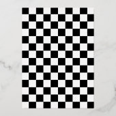 ホイル市松模様にアーチ写真卒業発表 箔招待状 (裏面)