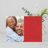 ホイル愛の多くのバレンタインデーのカード – 赤 箔招待状 (立ち正面)