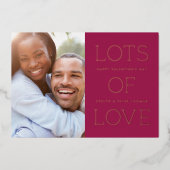 ホイル愛の多くのバレンタインデーのカード – Mulberry 箔招待状 (正面)