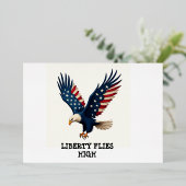 ホイル愛国的なイーグル7月4日招待状 箔招待状 (立ち正面)