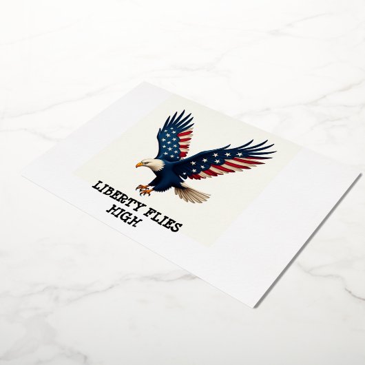 ホイル愛国的なイーグル7月4日招待状 箔招待状 (回転した状態)