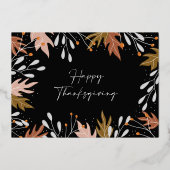 ホイル感謝祭フォトカード秋の植物学 箔シーズンカード (裏面)