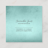 ホイル抽象芸術シルバーティール（緑がかった色）ID775 スクエア名刺 (裏面)