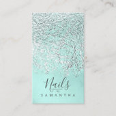 ホイル抽象芸術シルバーティール(緑がかった色)ID775 名刺 (正面)