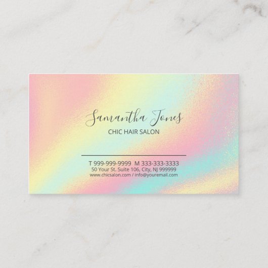 ホイル抽象芸術ホログラフィックレインボーID775 名刺 (裏面)