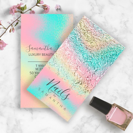 ホイル抽象芸術ホログラフィックレインボーID775 名刺