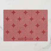 ホイル抽象芸術幾何学的年賀状 – 赤 箔招待状 (裏面)