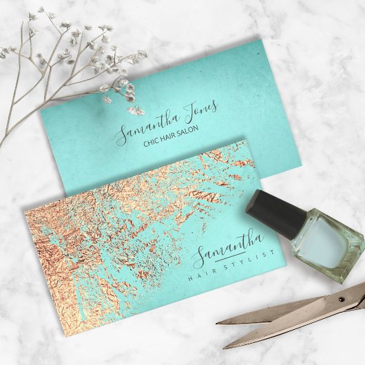 ホイル抽象芸術金ゴールドティール（緑がかった色）ID775 名刺