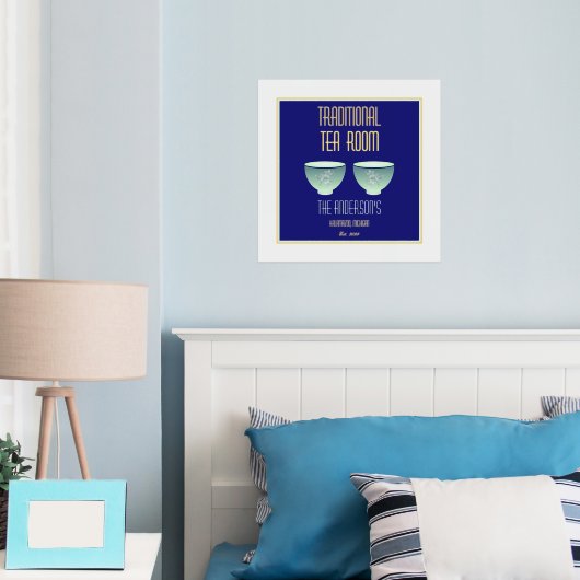 ホイル文字アクセント付きティールームサイン 箔ポスター (インサイチュ (寝室))