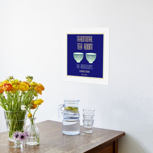 ホイル文字アクセント付きティールームサイン 箔ポスター (レイダウン (キッチン))