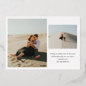 ホイル新年エッチング白い水平フォトカード 箔シーズンカード (裏面)