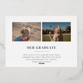 ホイル旋回セリフ写真卒業発表 箔招待状 (裏面)