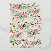 ホイル水の色の冬の緑のホリデーフォトカード 箔シーズンカード (裏面)