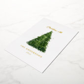 ホイル水の色の木のクリスマス休暇 箔シーズンカード (回転した状態)