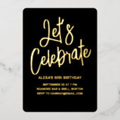 ホイル祝誕生日またはパーティー 箔招待状 (正面)