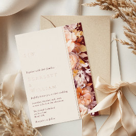 ホイル秋ブルゴーニュモダンクリームモノグラ結婚ム 箔招待状