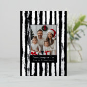 ホイル素朴クリスマスカードテンプレート写真ブラック 箔シーズンカード (立ち正面)