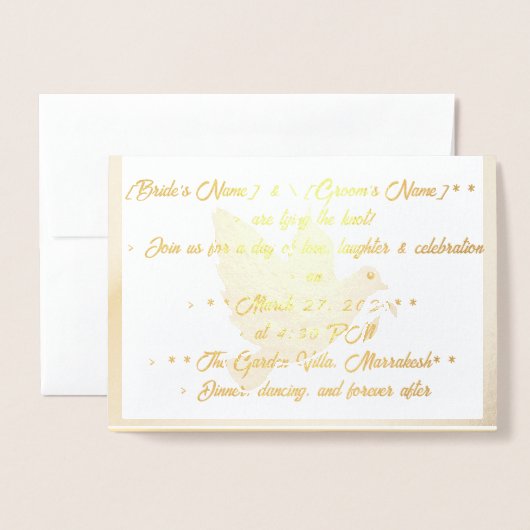 ホイル結婚サンキューカード | フローラエレガント設計 箔カード (封筒付き正面)