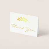 ホイル結婚ユーカリの写真サンキューカード 箔カード (正面)