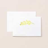 ホイル結婚ユーカリの写真サンキューカード 箔カード (裏面封筒付き)