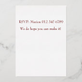 ホイル結婚式招待状 – 完全に編集可能 箔招待状 (裏面)