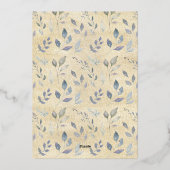 ホイル緑の金ゴールド写真卒業のお知らせ 箔招待状 (裏面)