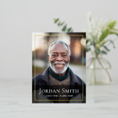 ホイル縁どエレガント写真悔やみや弔慰サンキューカード 箔招待状ポストカード (立ち正面)