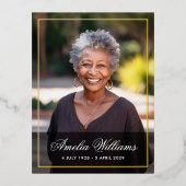 ホイル縁どフォト悔やみや弔慰サンキューカード 箔招待状ポストカード (正面)