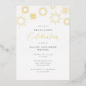 ホイル花火卒業パーティー招待状カード 箔招待状 (正面)