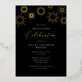 ホイル花火卒業パーティー招待状カード 箔招待状 (正面)