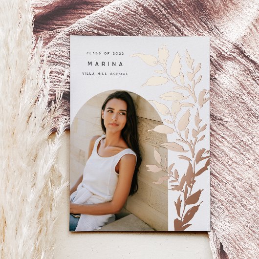 ホイル葉ド |写真卒業のお知らせ 箔招待状