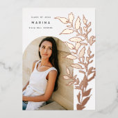 ホイル葉ド |写真卒業のお知らせ 箔招待状 (正面)