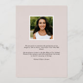 ホイル葉ド |写真卒業のお知らせ 箔招待状 (裏面)