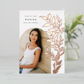 ホイル葉ド |写真卒業のお知らせ 箔招待状 (立ち正面)