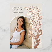 ホイル葉ド |写真卒業のお知らせ 箔招待状 (正面)