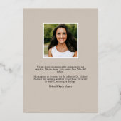 ホイル葉ド |写真卒業のお知らせ 箔招待状 (裏面)