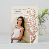 ホイル葉ド |写真卒業のお知らせ 箔招待状 (立ち正面)